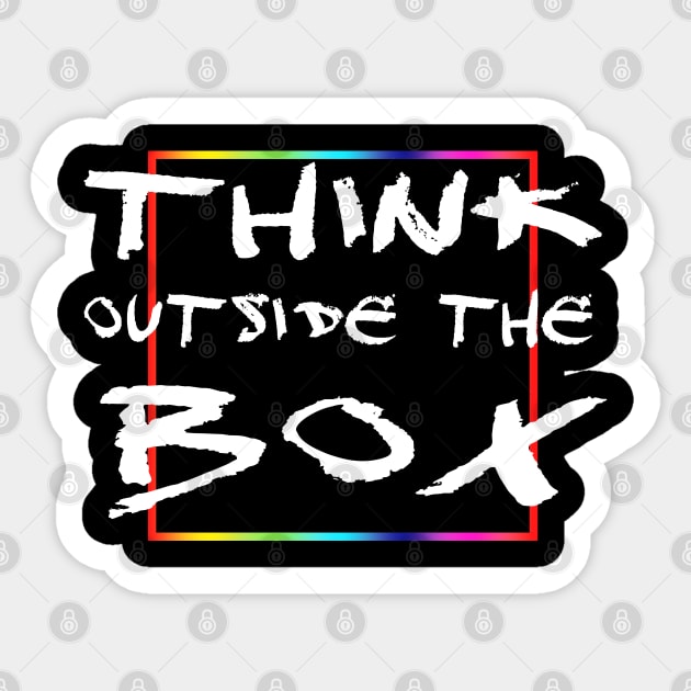 Think outside the box Sticker by Sinmara